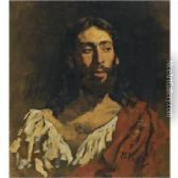 Portrait Of A Judean Oil Painting - Ilya Efimovich Efimovich Repin