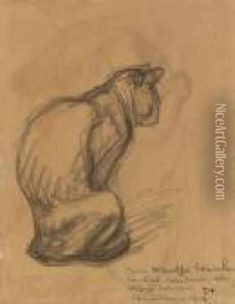 Chat Assise Oil Painting - Theophile Alexandre Steinlen