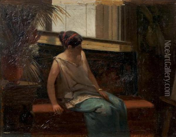 Seated Woman Oil Painting - Cornelis Willem Hoevenaar Sr.