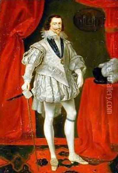Portrait of George Villiers 1st Duke of Buckingham 1592-1628 Oil Painting - Daniel Mytens