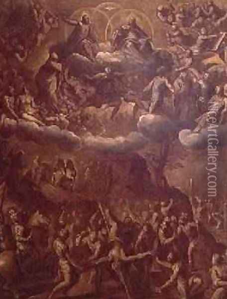 The Crucifixion of St. Peter, c.1615 Oil Painting - Palma Vecchio (Jacopo Negretti)