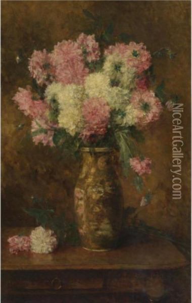 Vase Of Flowers Oil Painting - Alexei Alexeivich Harlamoff
