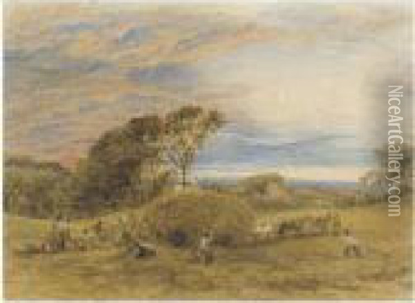 The Harvest Field Oil Painting - John Linnell