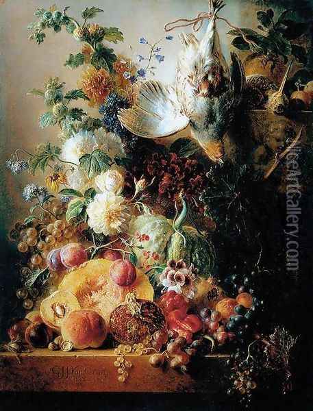 Still-Life of Fruit 1842-43 Oil Painting - Georgius van Os
