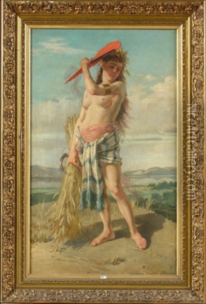 Allegorie Des Moissons Oil Painting - Emile Meyer