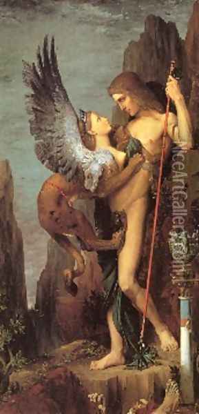 Oedipus And The Sphinx Oil Painting - Fabre Francois Xavier