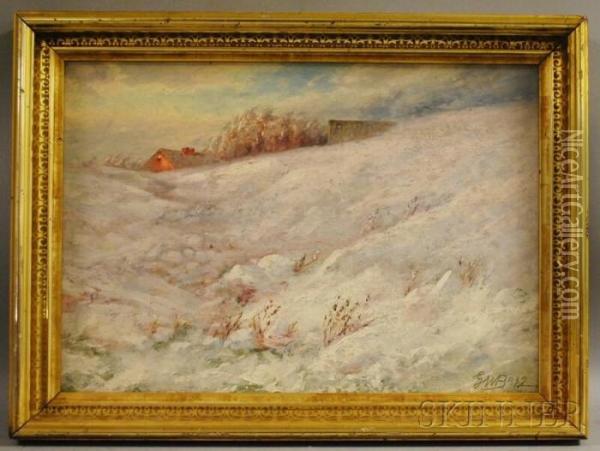 Winter Landscape. Oil Painting - Gamaliel Waldo Beaman