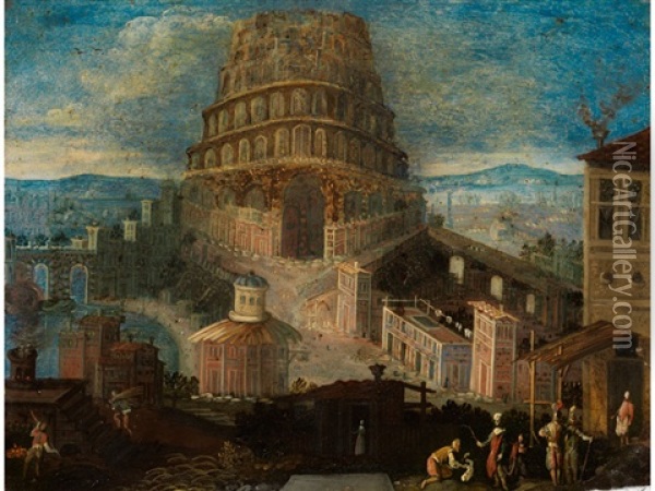 Der Turmbau Von Babel Oil Painting - Joos de Momper the Younger