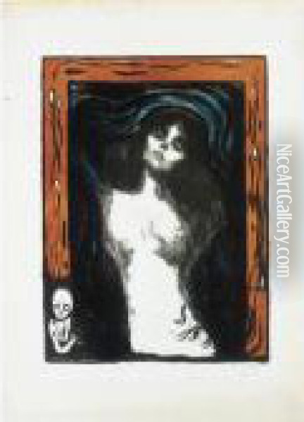 Madonna: Liebendes Weib (woll 39; Schiefler 33) Oil Painting - Edvard Munch