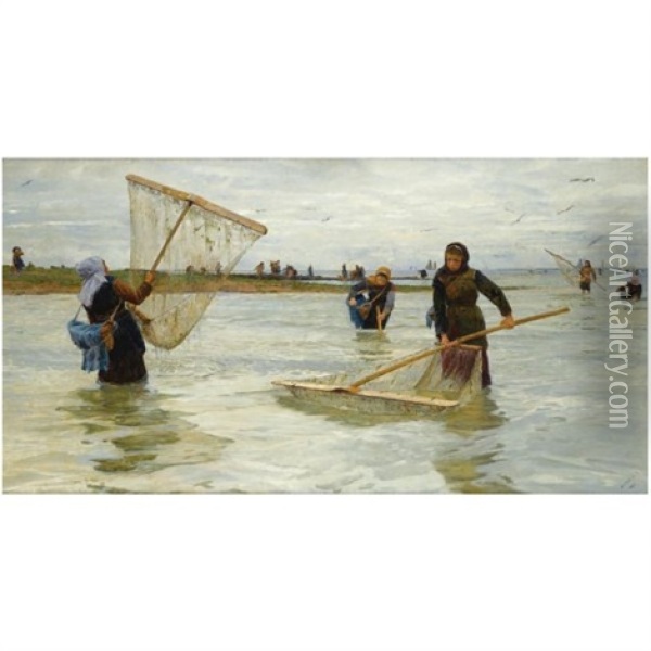 Shrimpers Oil Painting - Lionel Percy Smythe
