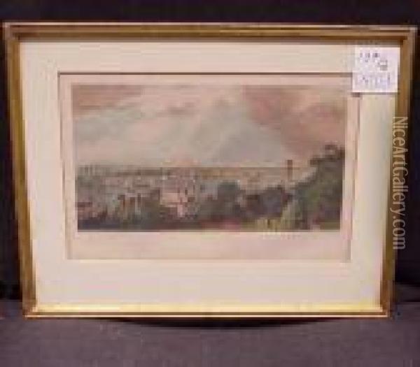 View Of New York, From Weehawken Oil Painting - William Henry Bartlett