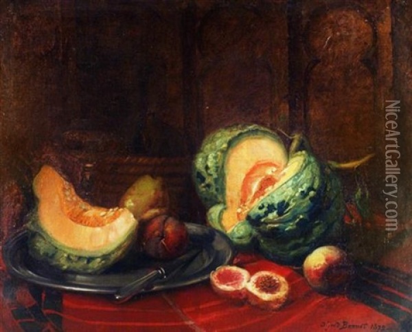 Still Life With Fruits Oil Painting - Felix Alfred Bonnet