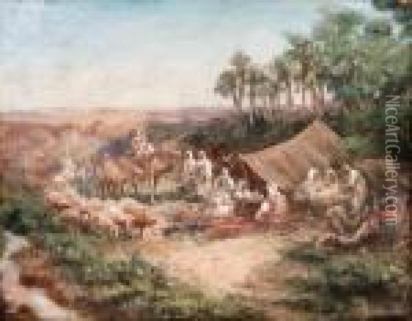 Arab Encampment Oil Painting - Paul Pascal