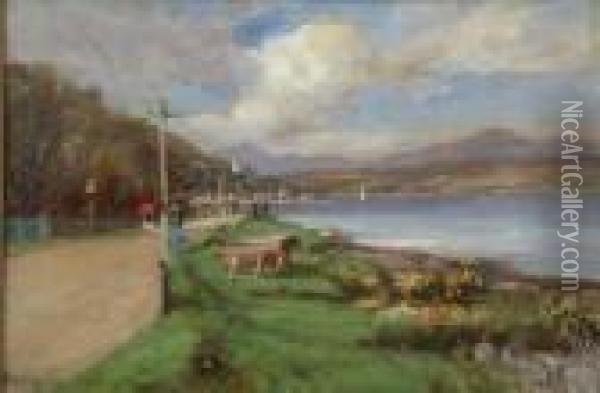 Promenade Along The Loch Oil Painting - Patrick Downie