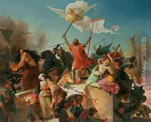 Godfrey de Bouillon French Crusader Oil Painting - Karl Mucke