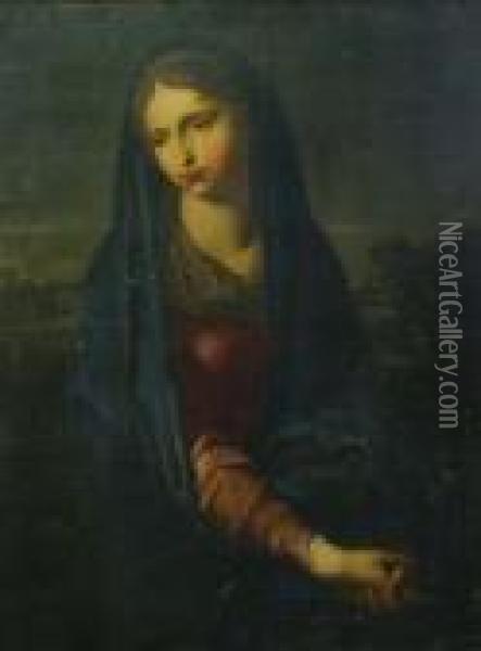 The Madonna In A Landscape Oil Painting - Raphael (Raffaello Sanzio of Urbino)