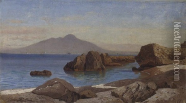 Am Golf Von Neapel Oil Painting - Michael Haubtmann