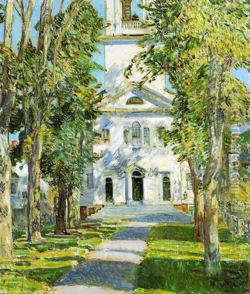 The Church at Gloucester Oil Painting - Frederick Childe Hassam