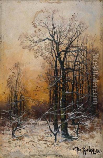 Winter Landscape. 1903. Oil Painting - Iulii Iul'evich (Julius) Klever