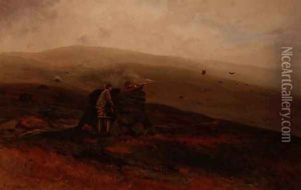 Grouse Shooting, 1891 Oil Painting - Cyril Ward