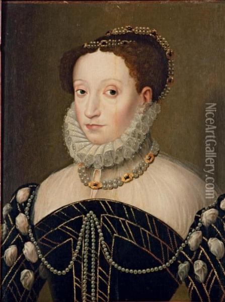 Portrait Presume De Catherine De Medicis Oil Painting - Francois Clouet