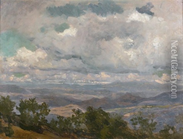 Etude De Nuages Sur Une Chaine Montagneuse Du Massif Central (study) Oil Painting - Auguste (Francois Auguste) Bonheur