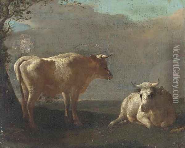 Cattle resting in a landscape Oil Painting - Paulus Potter