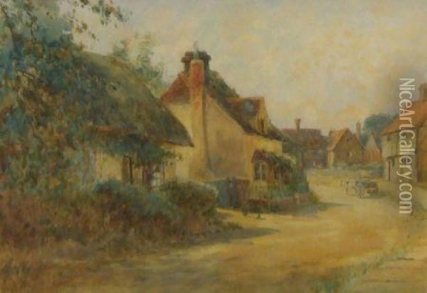 Street Scene With Horse And Cart Oil Painting - Clara Knight