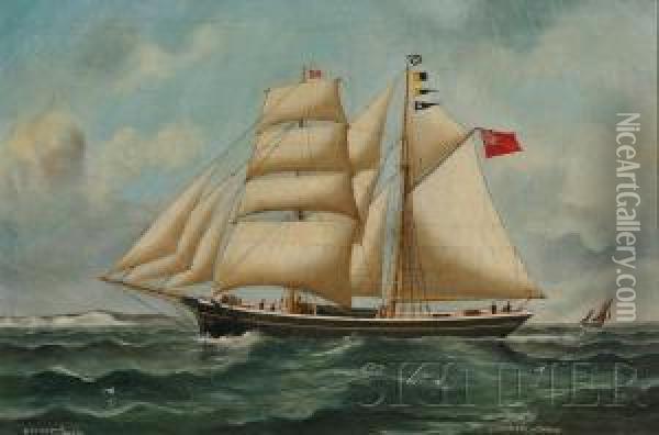Portrait Of The Hermaphrodite Brig Oil Painting - Reuben Chappell Of Poole