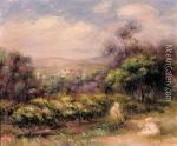 Paysage A Cagnes Oil Painting - Pierre Auguste Renoir