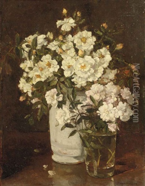 Floribunda Roses Oil Painting - Johannes Evert Hendrik Akkeringa