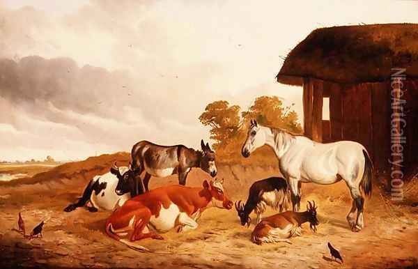 Farmyard companions Oil Painting - John Alfred Wheeler
