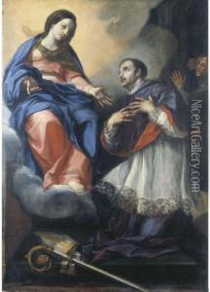 La Madonna Appare A San Giovanni Nepomuceno Oil Painting - Felice Torelli