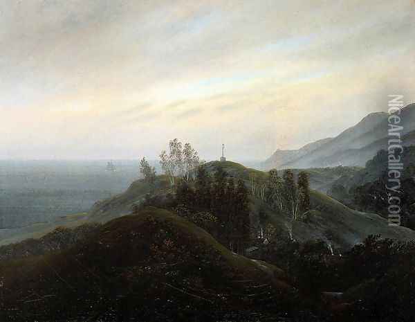 View of the Baltic 1820-25 Oil Painting - Caspar David Friedrich