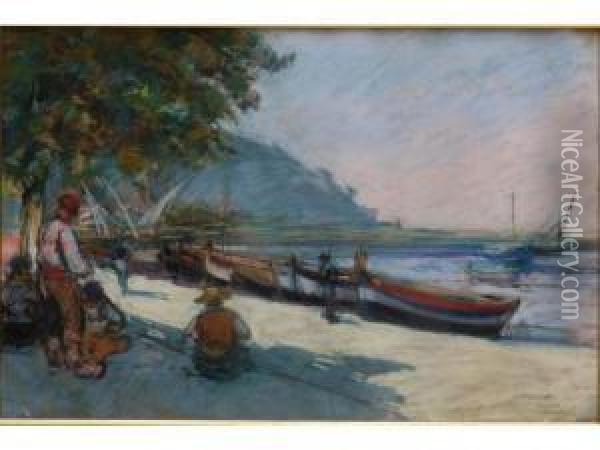Barques A Cassis Oil Painting - Henri Pierre Paillard
