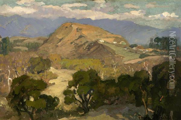 Foothill Landscape With Houses Oil Painting - Franz Bischoff