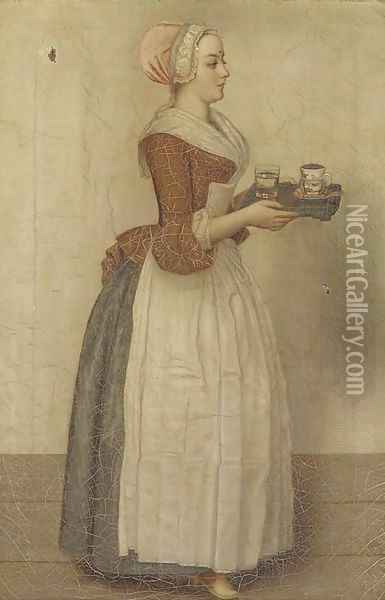 La belle Choclatiere Oil Painting - Etienne Liotard
