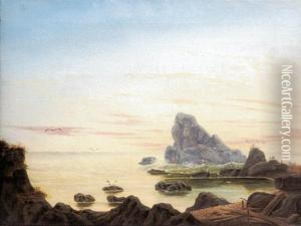 Skalisty Brzeg Morza Oil Painting - Henryk Zabiello