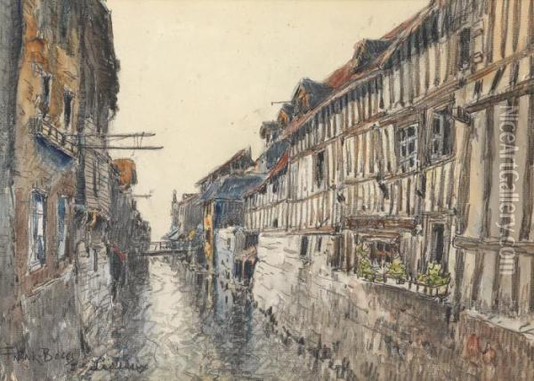 Canal A Lisieux Oil Painting - Frank Myers Boggs