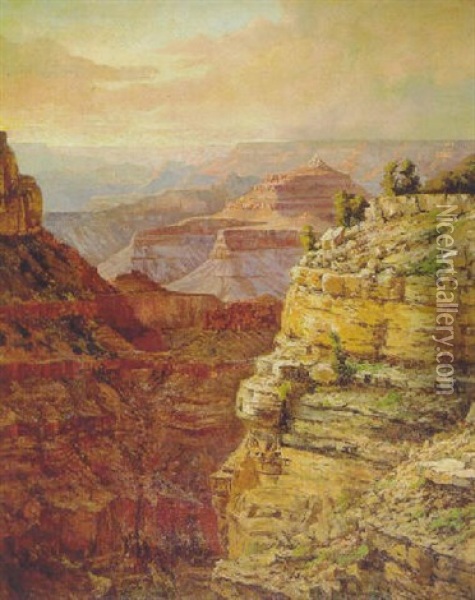 Majestic View Into The Grand Canyon Oil Painting - Christian Jorgensen