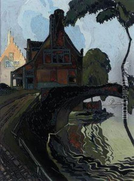 A Mill By A Bridge Oil Painting - Georges de Feure