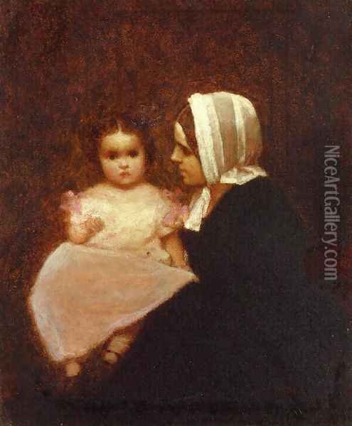 Mother and Child I Oil Painting - Eastman Johnson