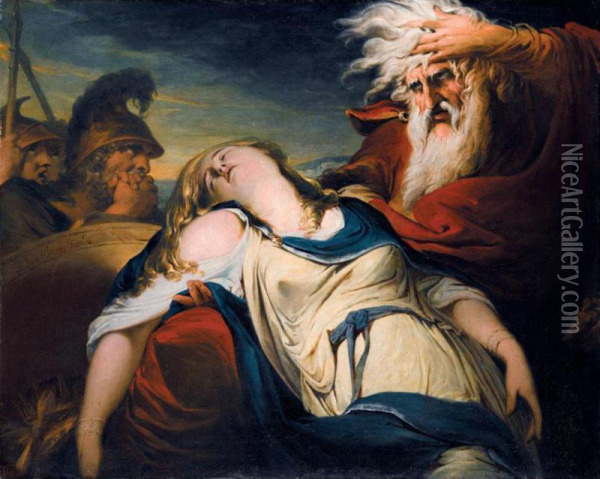 King Lear Weeping Over The Body Of Cordelia Oil Painting - James Barry