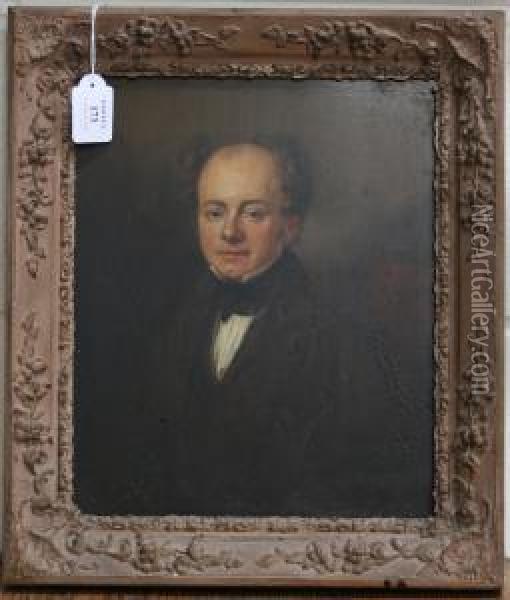 Half Length Portrait Of A Seated Gentleman Wearing A White Chemise Oil Painting - Thomas Wicocks Sully