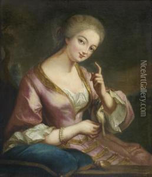 Portrait Presume De La Marquise De Prie (1698 - 1727) Oil Painting - Jean Baptiste van Loo