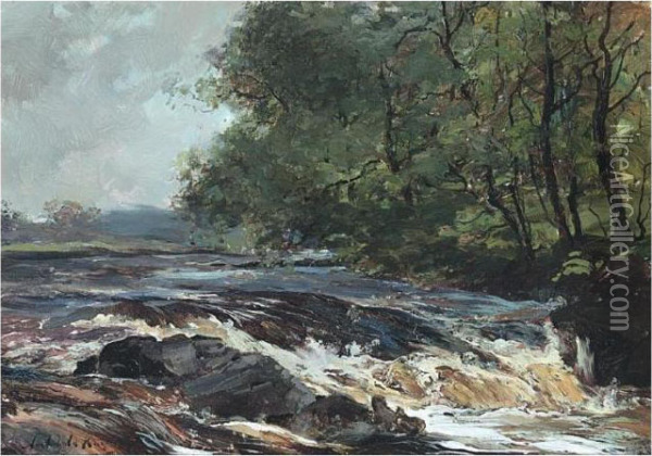 The Falls Of Dochart, Killin, Perthshire Oil Painting - Archibald Kay