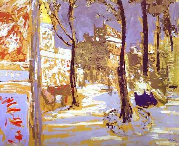 The Boulevard of Batignolles (Le Boulevard des Batignolles) c. 1910 Oil Painting - Jean-Edouard Vuillard