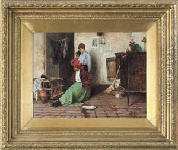 Serenita Domestica Oil Painting - Luigi Pastega