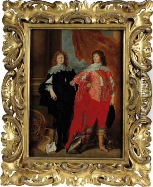 War And Peace, A Double Portrait
 Of George Digby, 2nd Earl Ofbristol And William Russell, 1st Duke Of 
Bedford Oil Painting - Sir Anthony Van Dyck