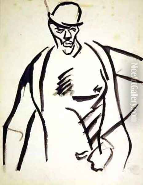 Man in Bowler Hat Oil Painting - Henri Gaudier-Brzeska